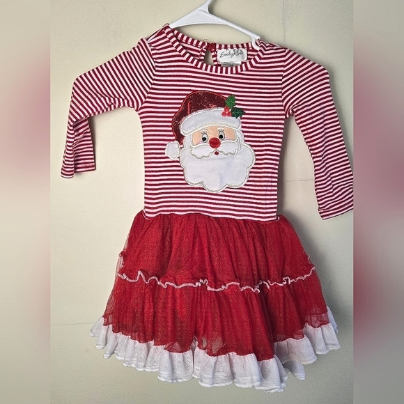 Girl's Emily Rose Embroidered Christmas Santa Tutu Skirt Dress, Size 3T - Picture 1 of 3